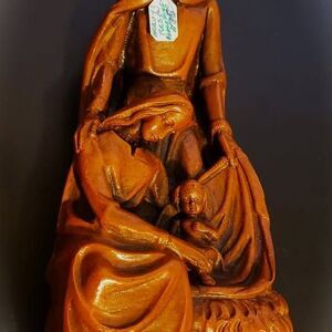 Nativity Joseph Mary Baby Jesus Vintage Abbey Press Heavy Dark Resin Statue 71/2